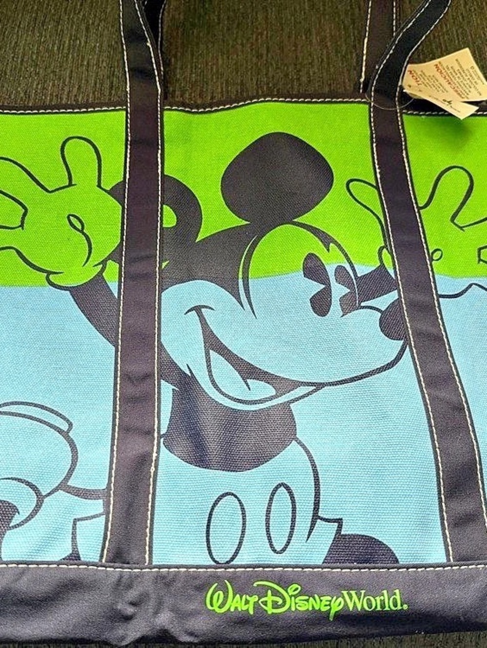 Disney Parks Mickey Mouse Tote Green & Blue NWT